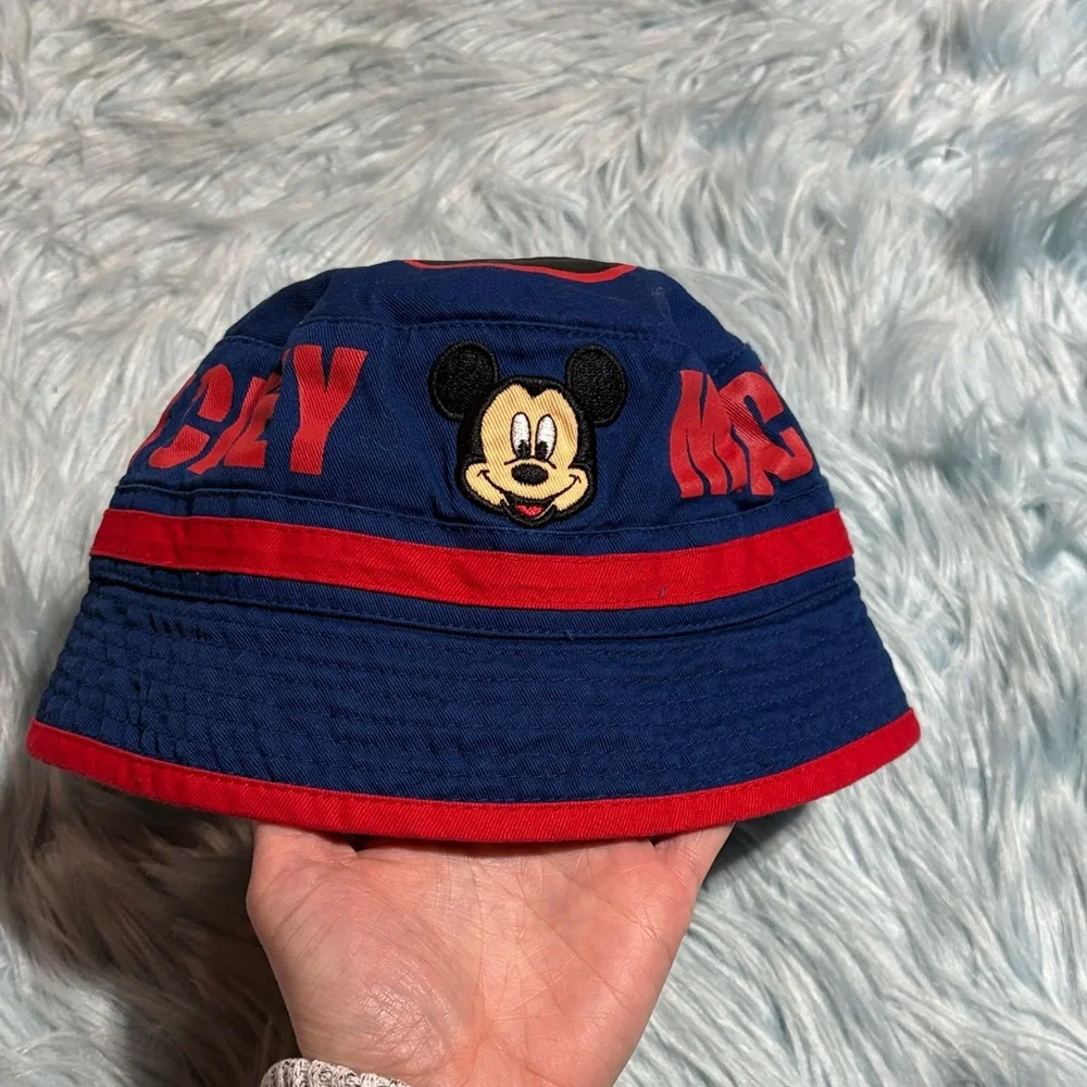 Disney Mickey Mouse Blue Red Graphic Bucket Hat Kids